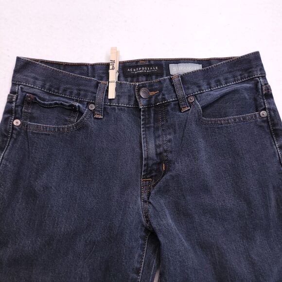 Aeropostale Straight Medium Wash Button Zip Denim Jeans Mens Size 29x30 Blue - Picture 1 of 10